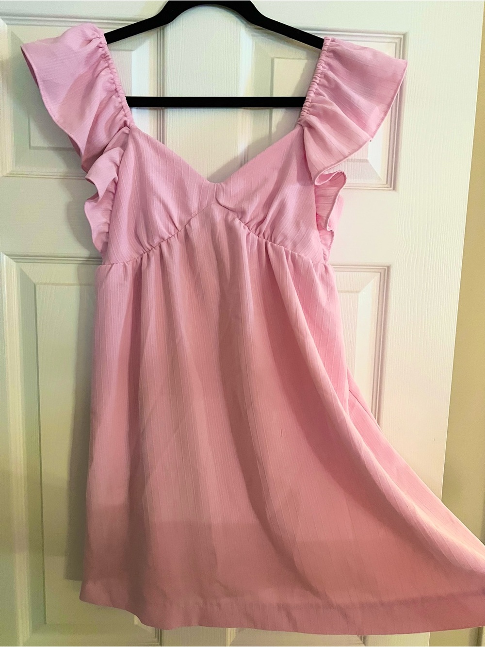 Blu Pepper Pink Ruffle-Sleeve mini Dress